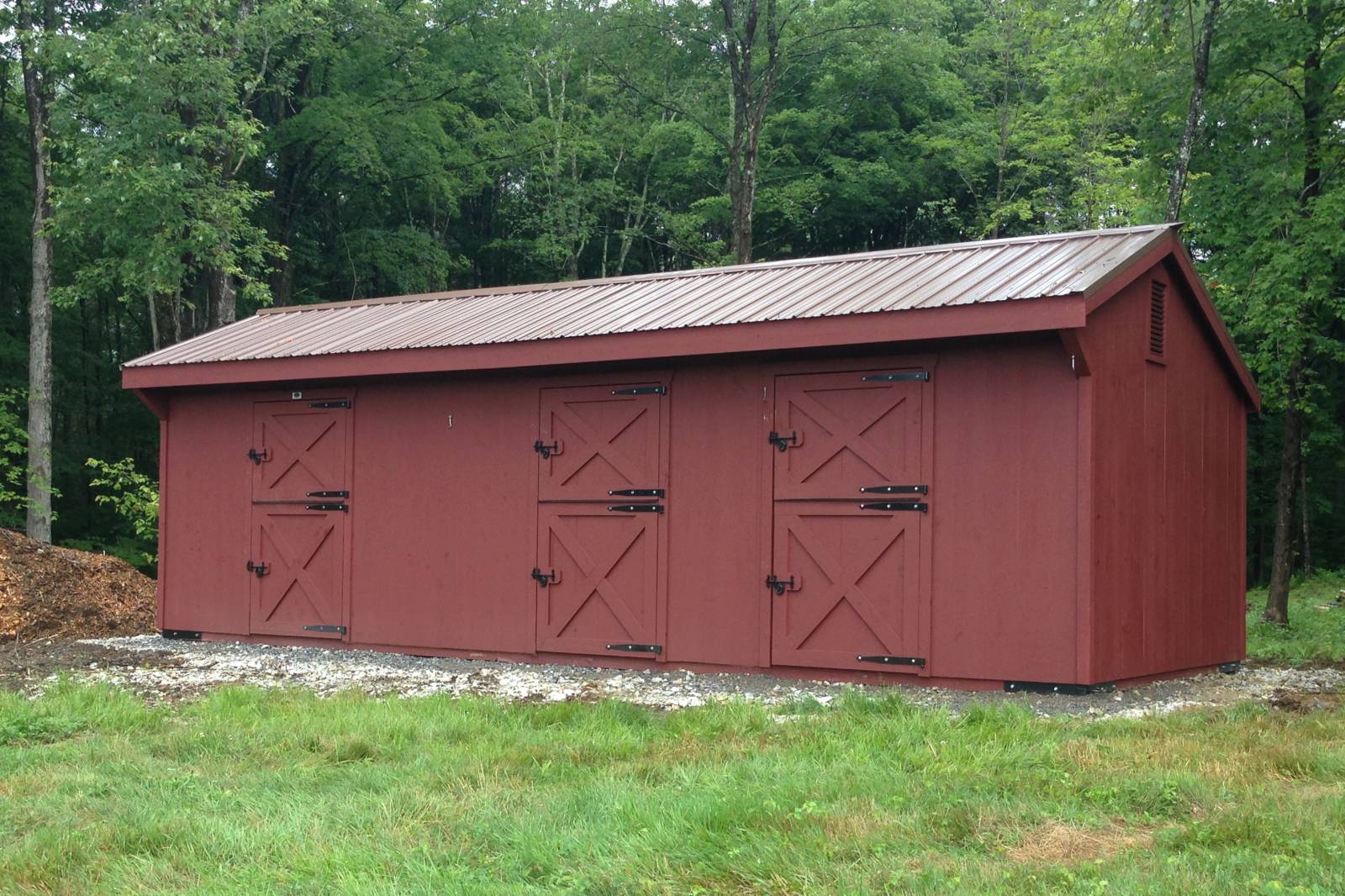 12' x 30' Shed Row Horse Barn Shown with Options